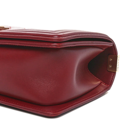 Chanel Lambskin Quilted Medium Boy Flap Dark Red 10 of 11