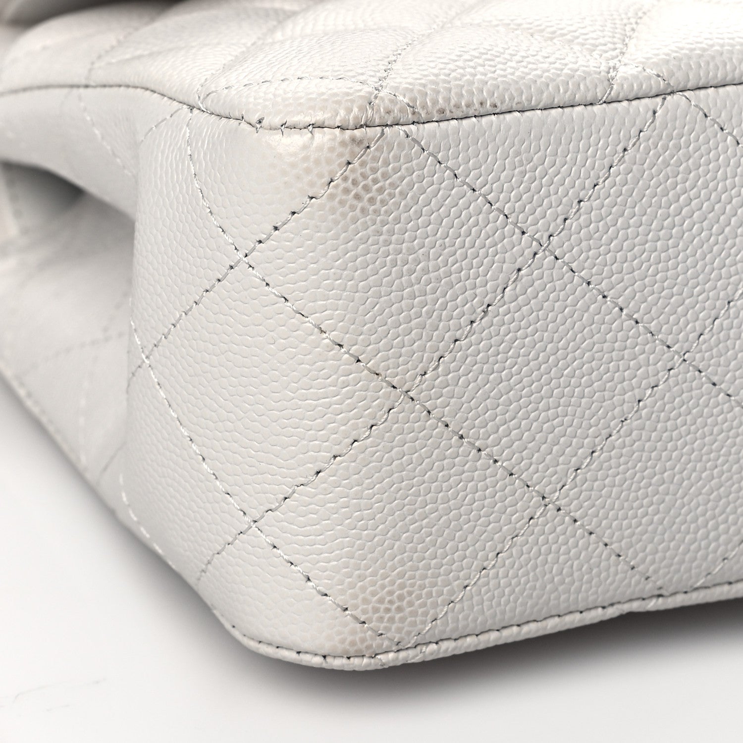 Chanel Caviar Quilted Medium Double Flap White 11 of 12