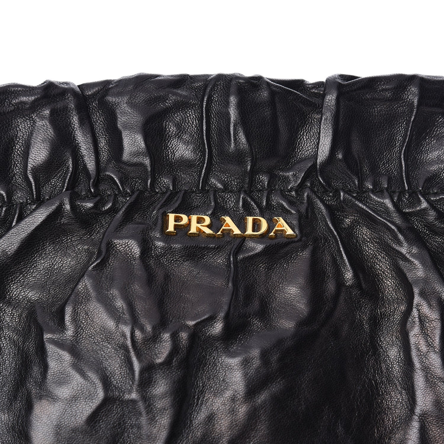 Prada Nappa Antique Bow Clutch Black 9 of 9