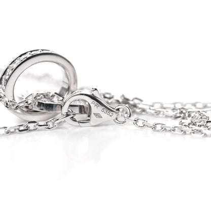 Cartier 18K White Gold Diamond Interlocking LOVE Paved Necklace 5 of 6