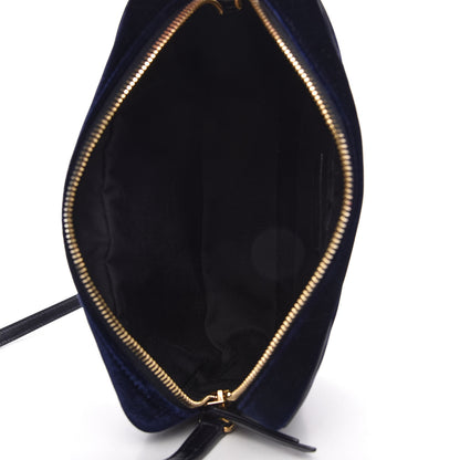Saint Laurent Velvet Matelasse Monogram Lou Camera Bag Navy 5 of 10