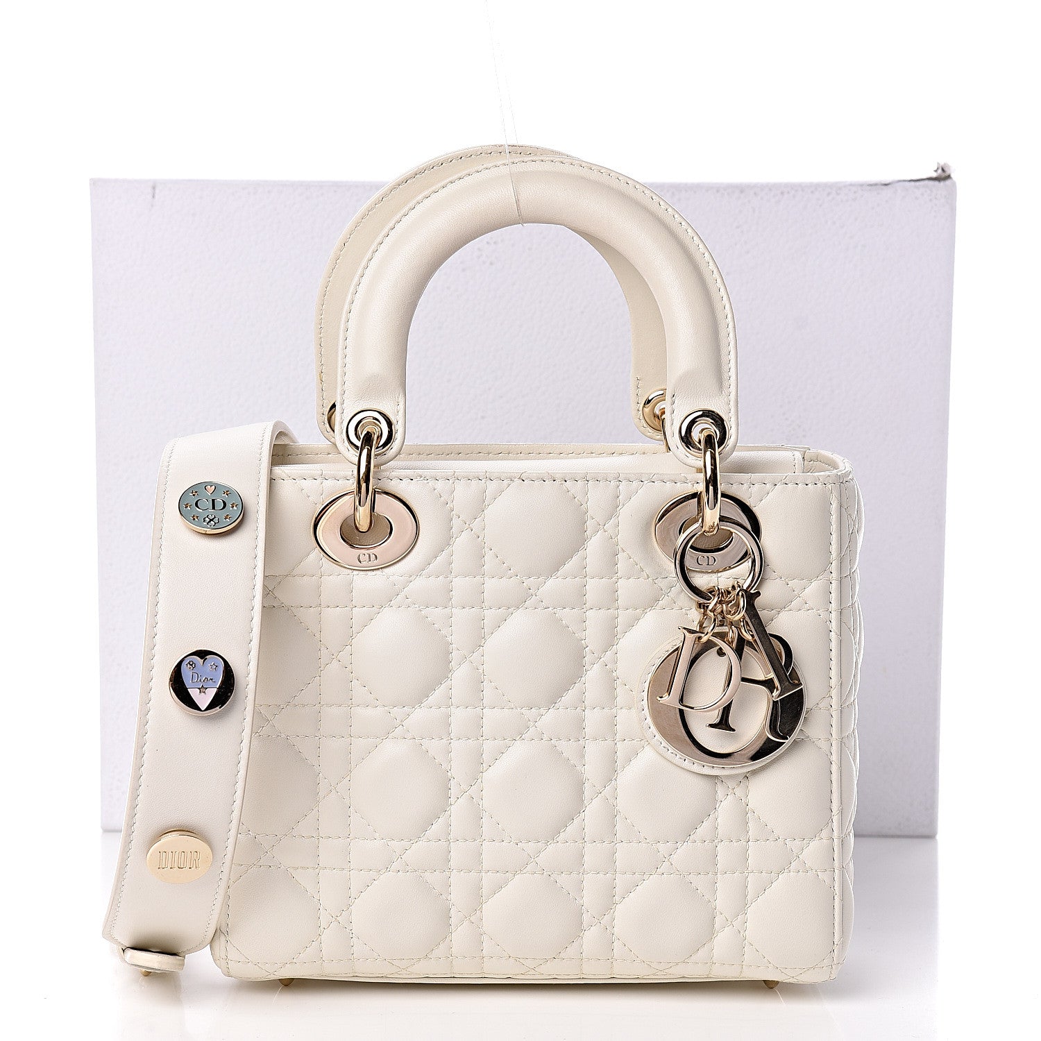 Christian Dior Lambskin Cannage Small My Lady Dior White 11 of 11