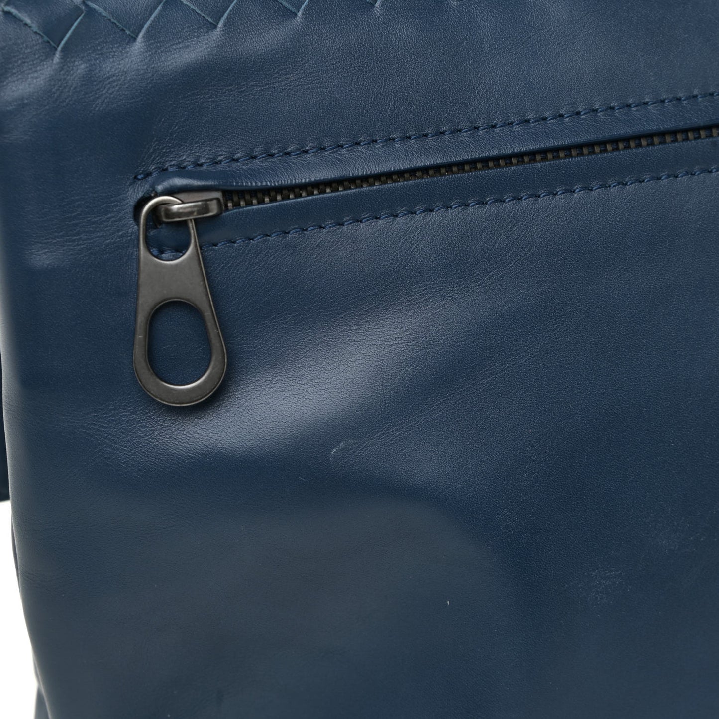 Nappa Intrecciato Flap Clutch Blue
