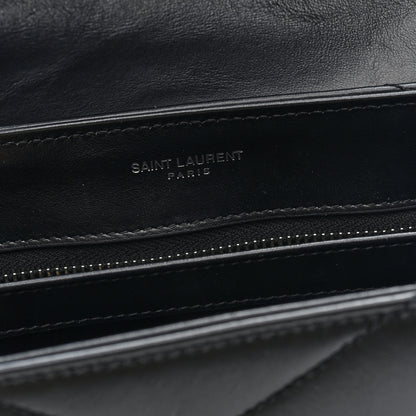 Saint Laurent Calfskin Y Quilted Monogram Toy Loulou Crossbody Bag Black 6 of 9