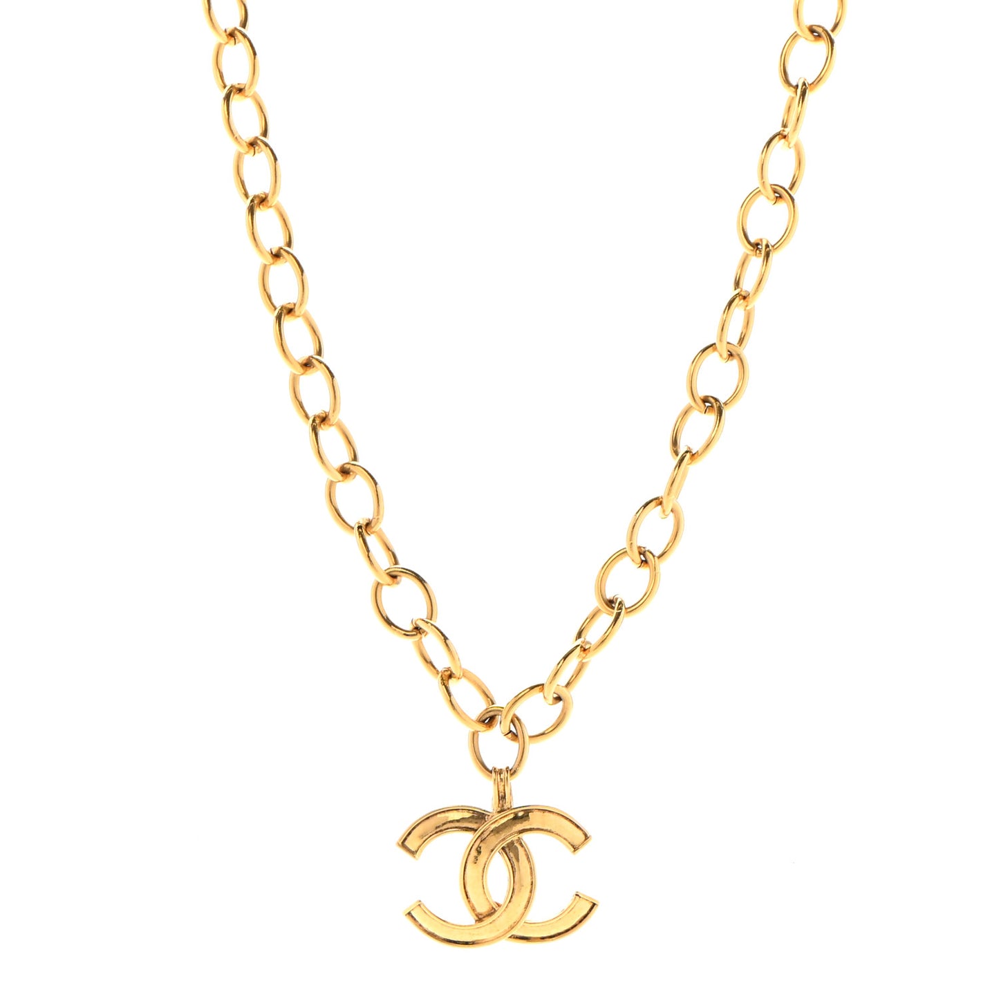 Chain CC Long Necklace Gold