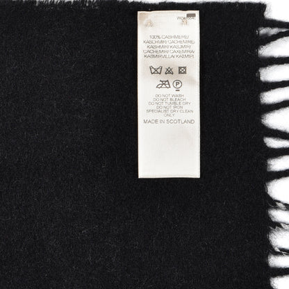 Burberry Cashmere Classic Check Fringe Scarf Black 4 of 5