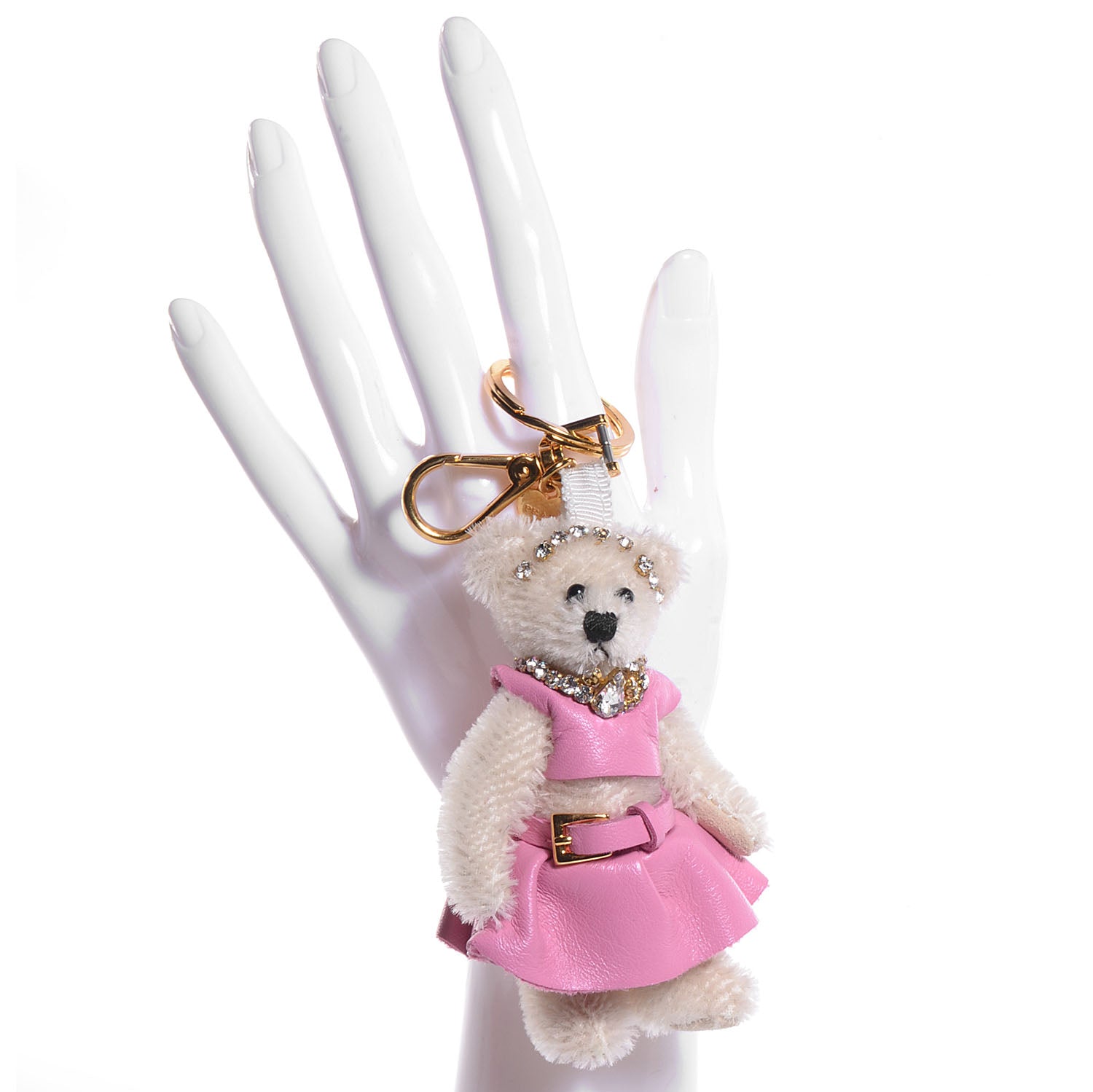 Prada Crystal Trick Teddy Bear Keychain Charm 85523 – FASHIONPHILE