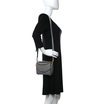 Alexander McQueen Calfskin Crocodile Embossed Box Shoulder Bag 16 Grey 2 of 17