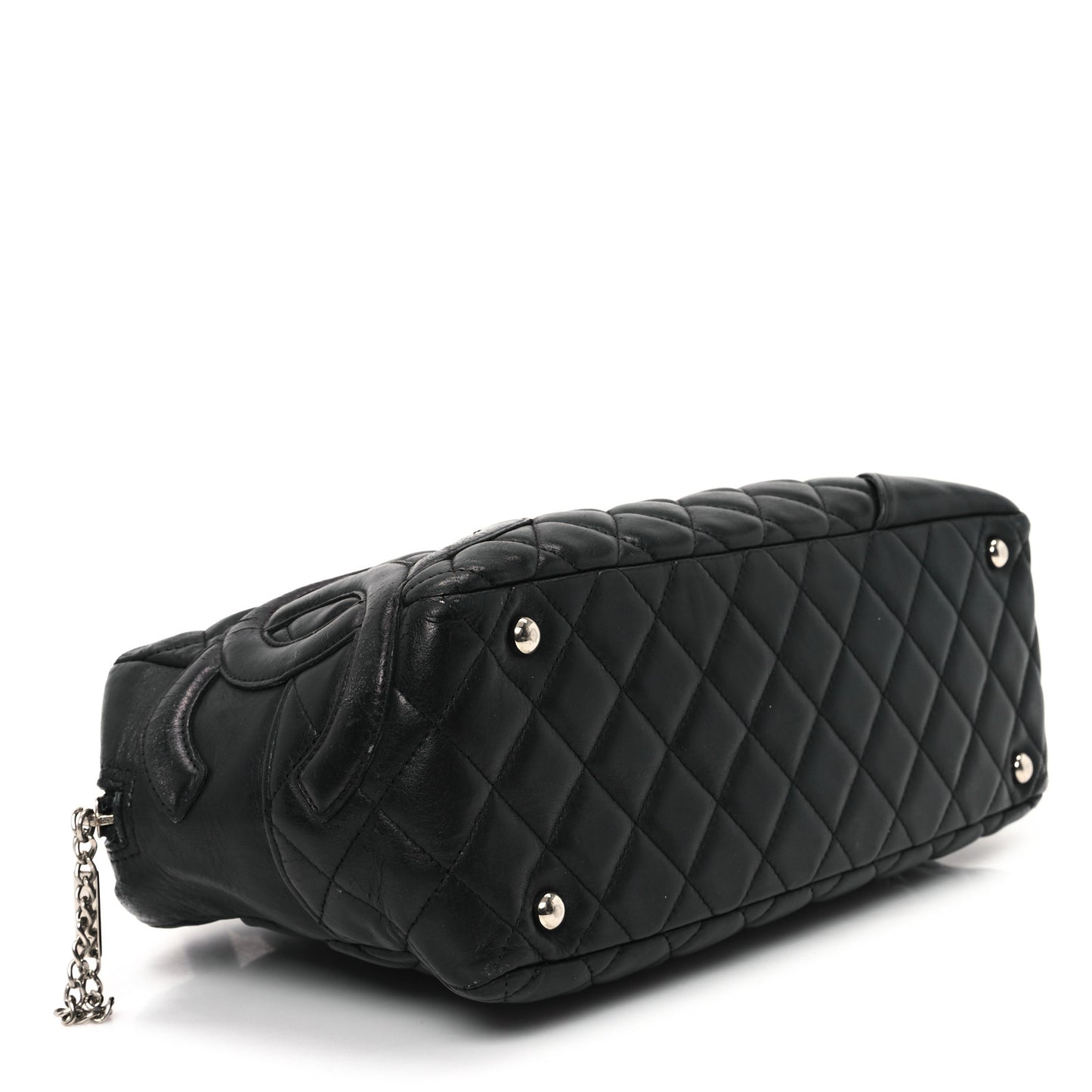 Calfskin Quilted Large Cambon Bowler Black
