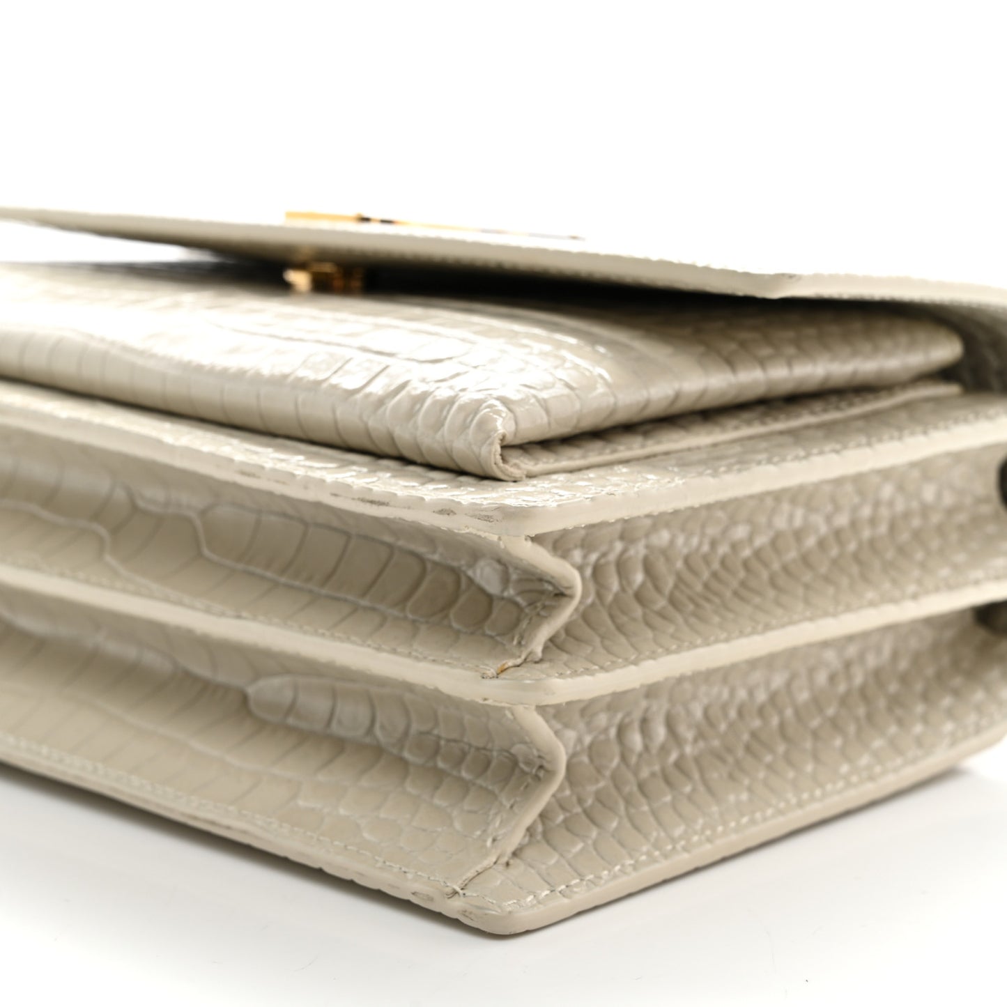 Calfskin Crocodile Embossed Medium Monogram Sunset Blanc Vintage