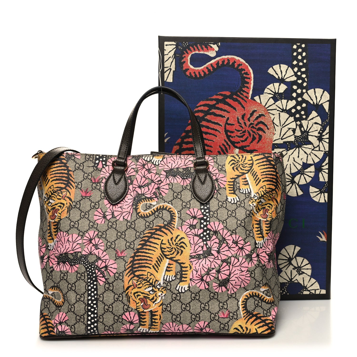 Gucci Soft GG Supreme Monogram Bengal Medium Crossbody Tote Beige Pink 11 of 11