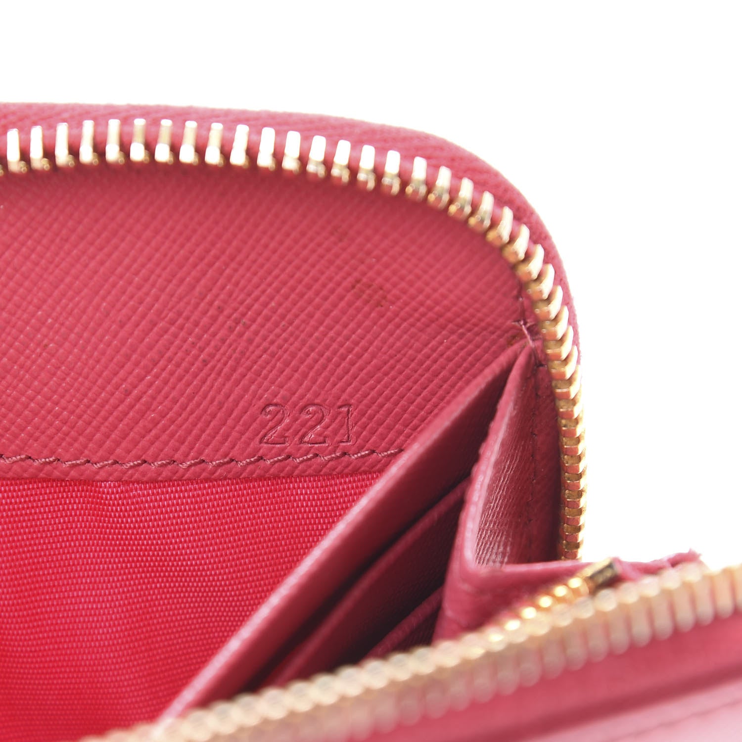 Prada Saffiano Zip Around Wallet Peonia 8 of 12