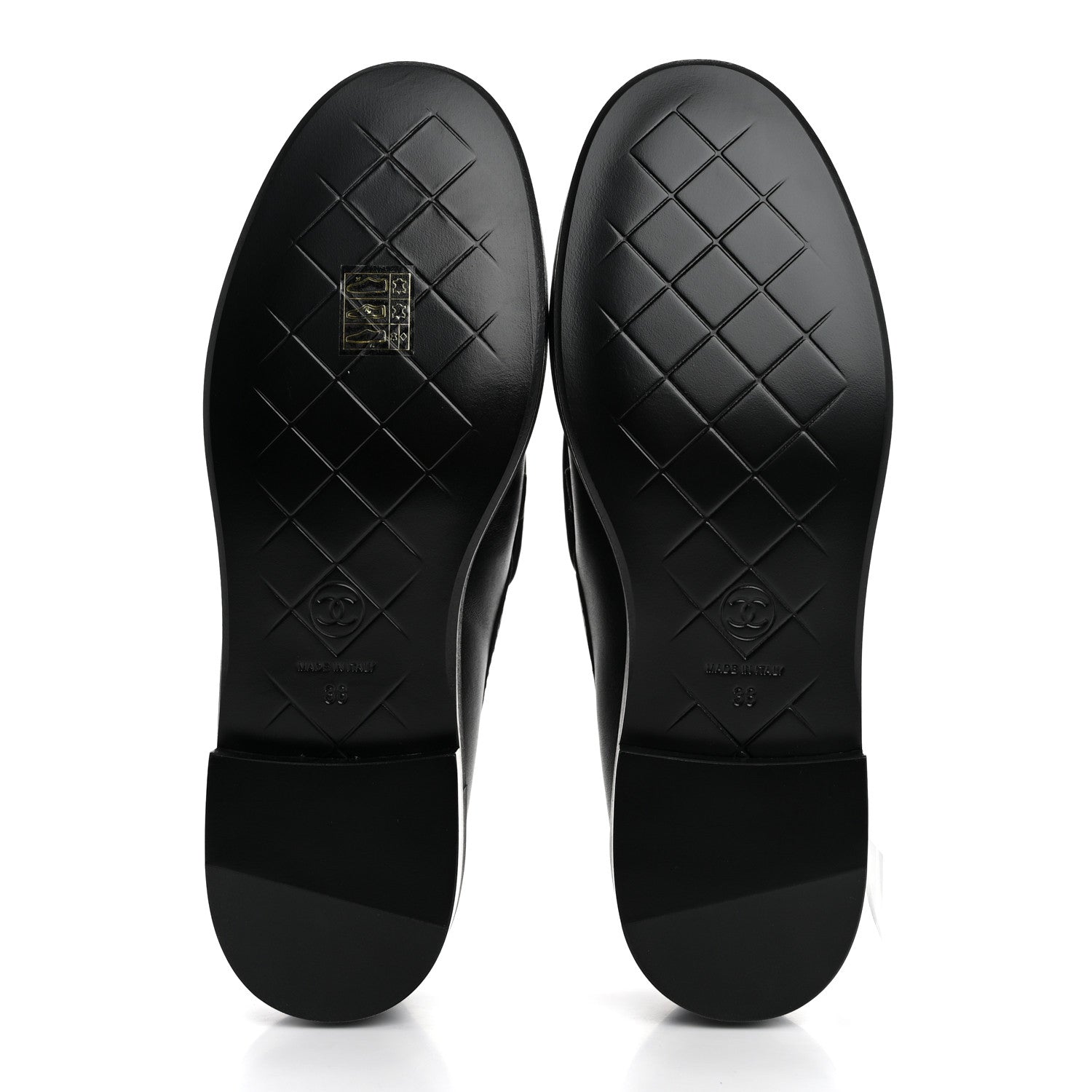 Chanel Lambskin Quilted CC Turnlock Loafers 38 Black 6 of 10