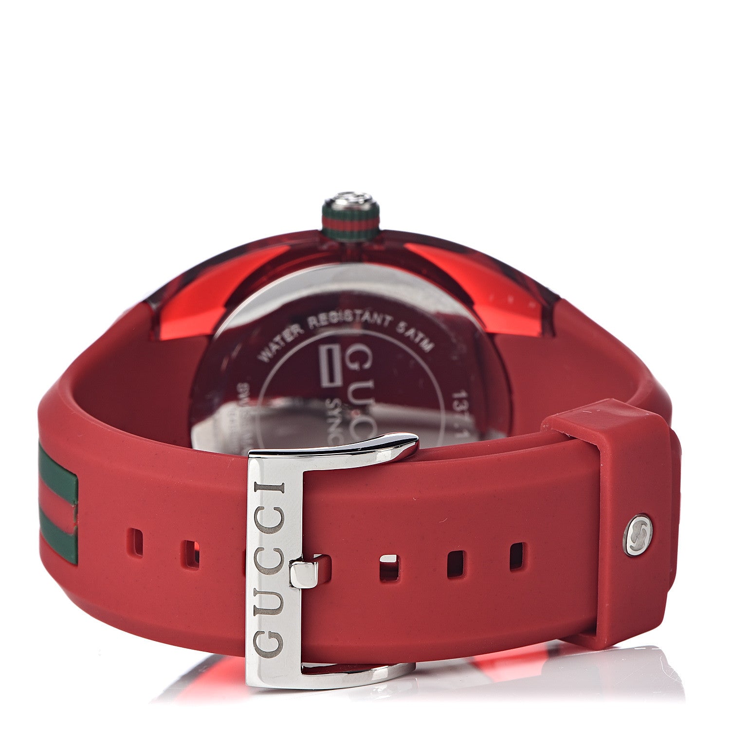Gucci Stainless Steel Rubber 46mm Sync Web Quartz Watch Red 4 of 8