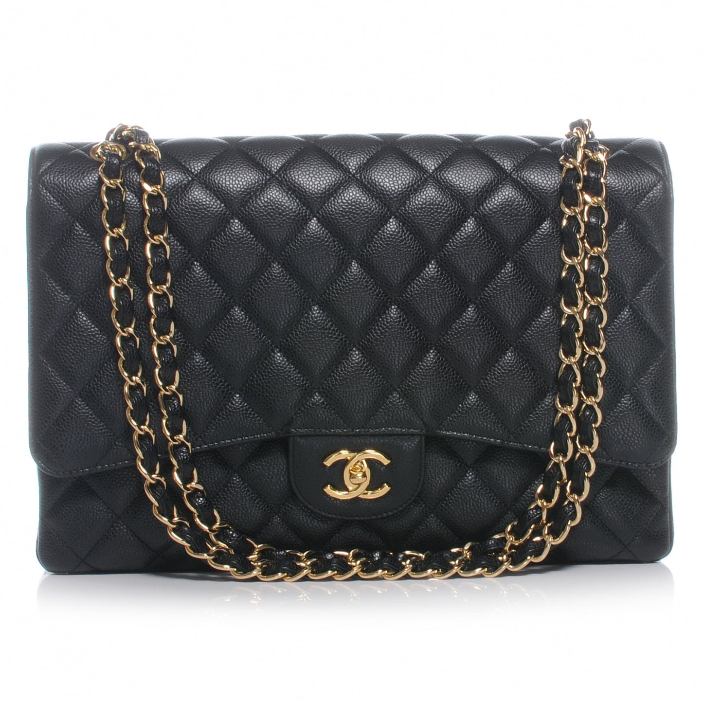Caviar Maxi Single Flap Black