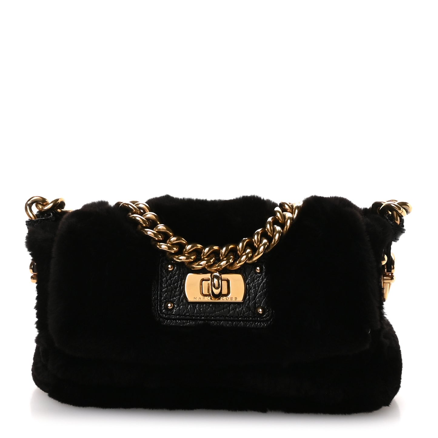 Faux Fur Clutch Black