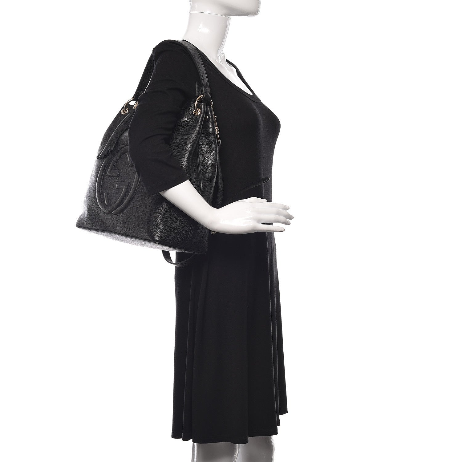 Gucci Pebbled Calfskin Large Soho Hobo Black 2 of 11
