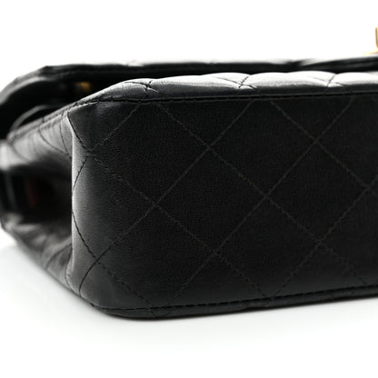 Chanel Lambskin Quilted Medium Double Flap Black 9 of 19