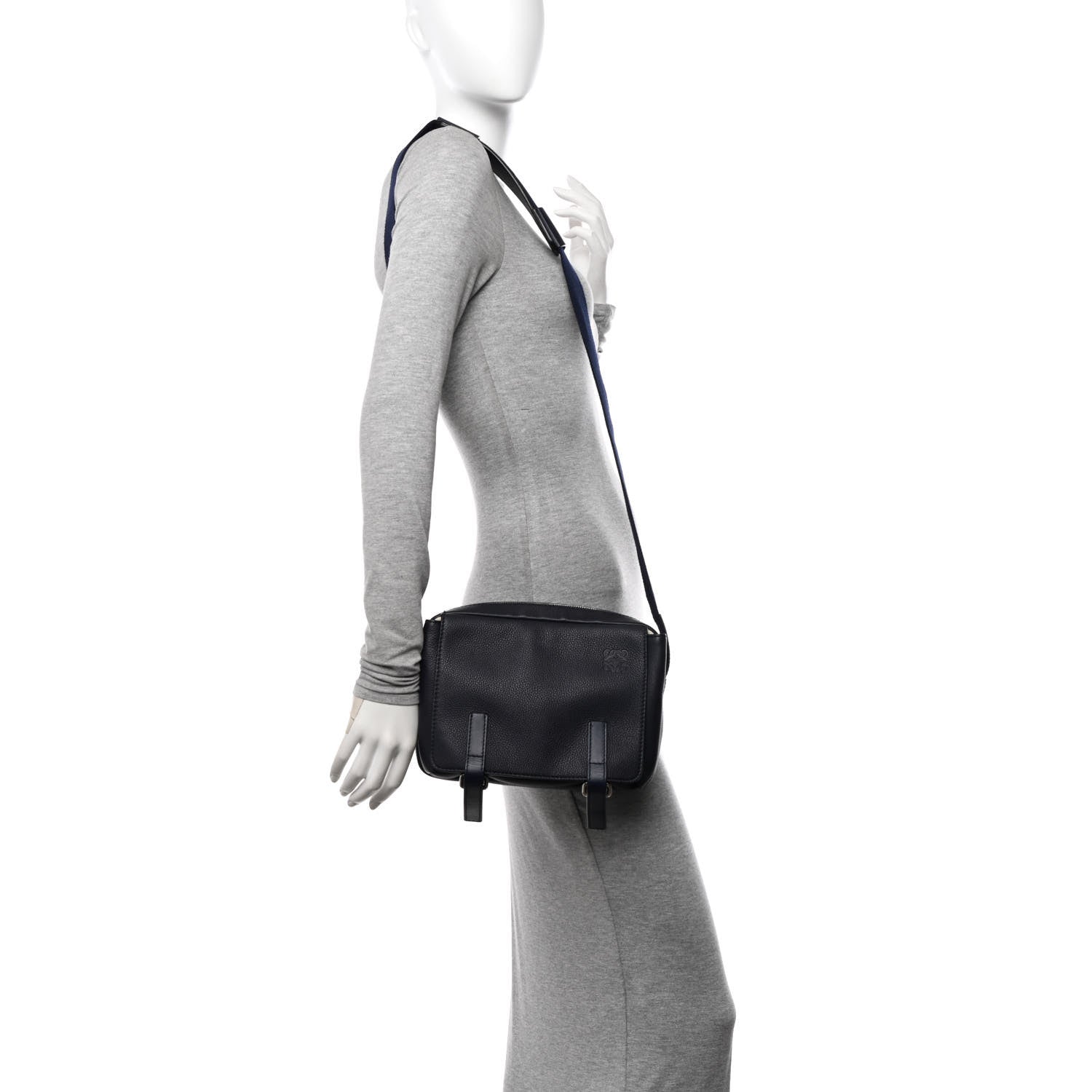 Loewe Soft Grained Calfskin XS Military Messenger Bag Navy 2 of 11