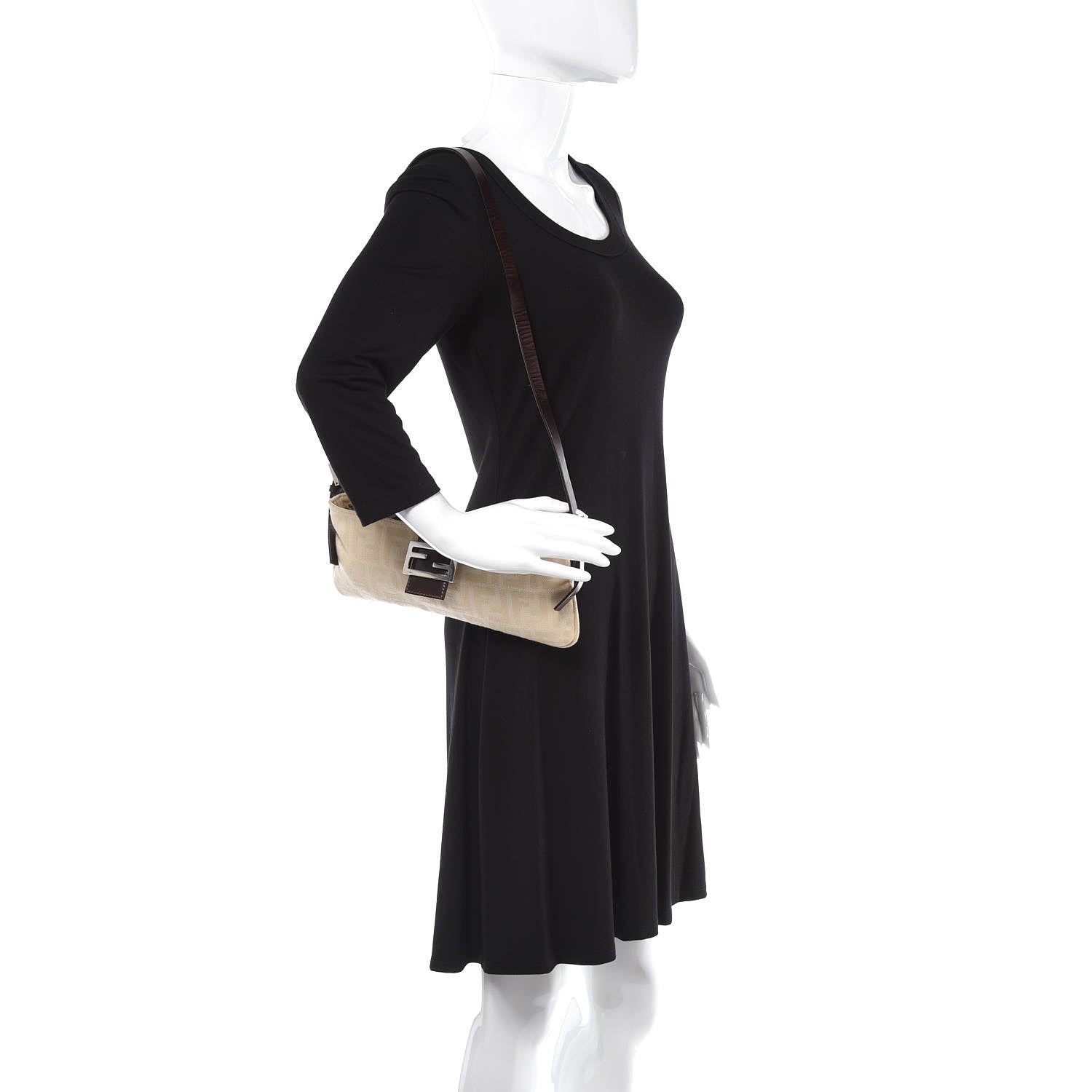 Fendi Zucca Shoulder Bag Beige 2 of 7