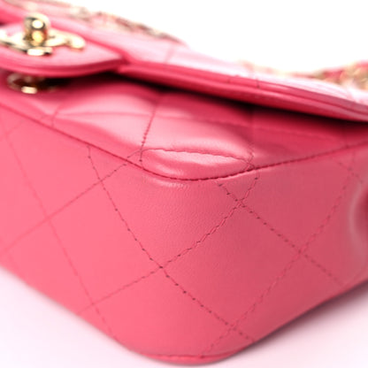 Chanel Lambskin Quilted Extra Mini V For Victory Flap Pink 9 of 18