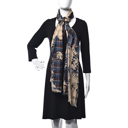 Louis Vuitton Wool Silk Plaid Printed Scarf Multicolor 2 of 5