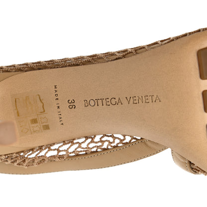 Bottega Veneta Mesh Calfskin Chain Stretch Pumps 36 Beige 6 of 7
