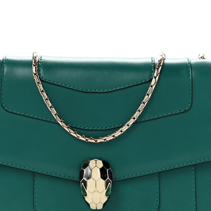 Bulgari Calfskin Serpenti Forever Snake Strap Crossbody Bag Emerald Green 9 of 13