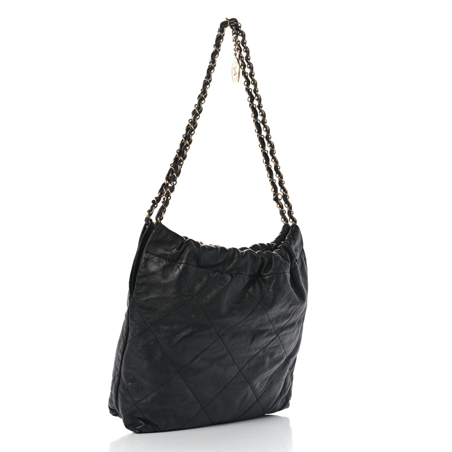 Chanel Shiny Calfskin Quilted Small Chanel 22 Black 4 of 23
