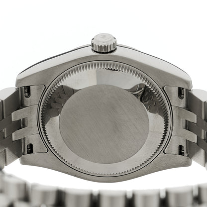Rolex Stainless Steel 18K White Gold Diamond 31mm Oyster Perpetual Datejust Watch Dark Grey Roman 178274 4 of 5
