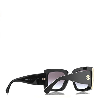 Chanel Acetate Rectangle Sunglasses 5435 Black 4 of 8