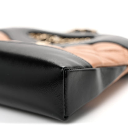 Chanel Shiny Crumpled Calfskin Quilted Nano 31 Shopping Bag Dark Beige Black Dark Beige Black 10 of 10