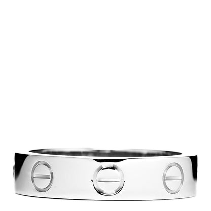 Cartier 18K White Gold Diamond 4mm LOVE Wedding Band Ring 46 3.75 1 of 5