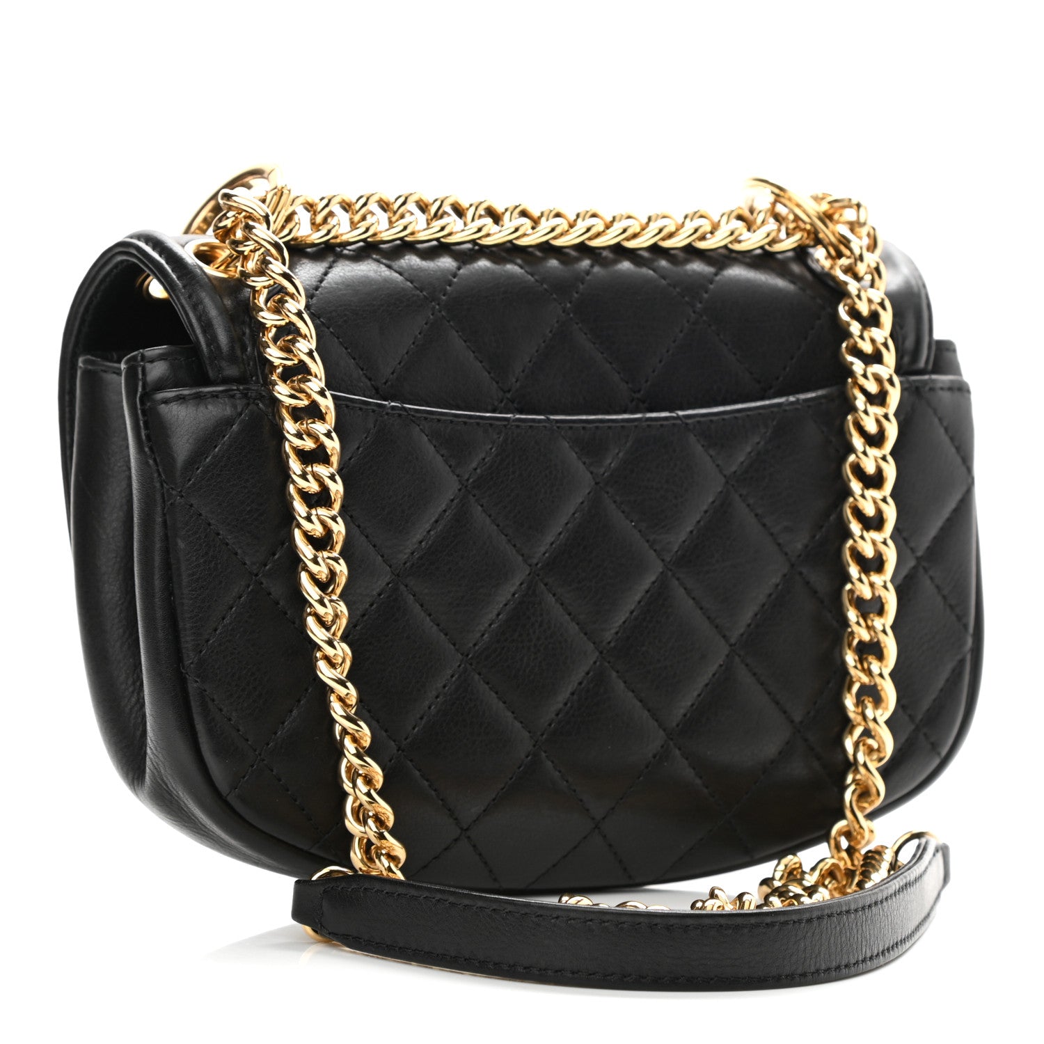 Chanel Calfskin Quilted Small Underline Flap Black 3 of 9