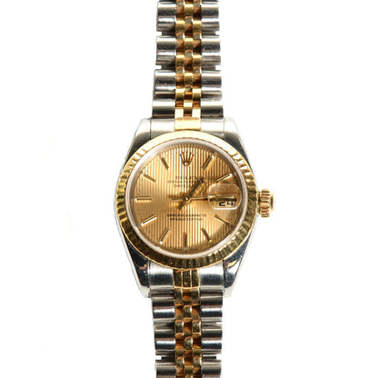 Rolex Stainless Steel 18K Yellow Gold 26mm Oyster Perpetual Datejust Watch Champagne 79173 1 of 6