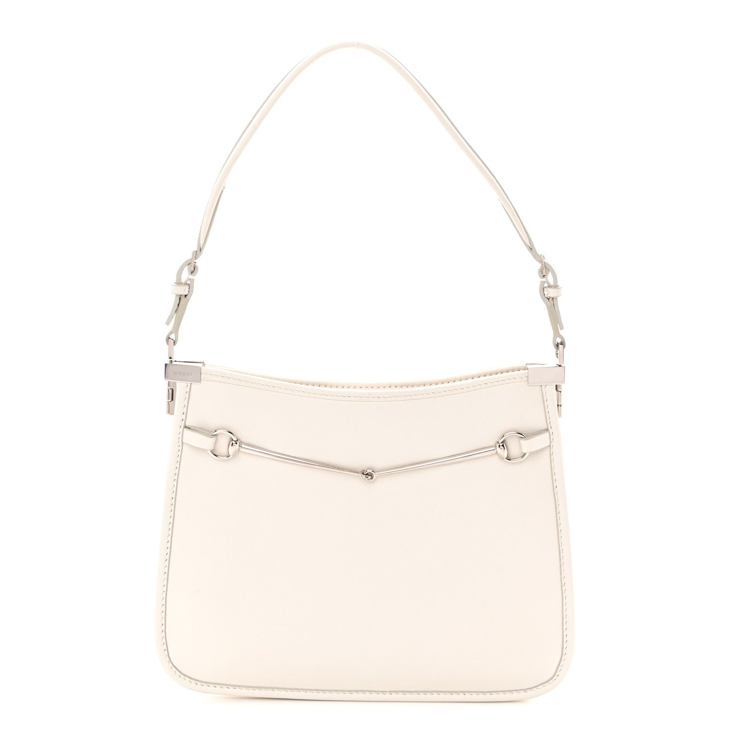 Gucci Calfskin Horsebit Slim Shoulder Bag White 1 of 10