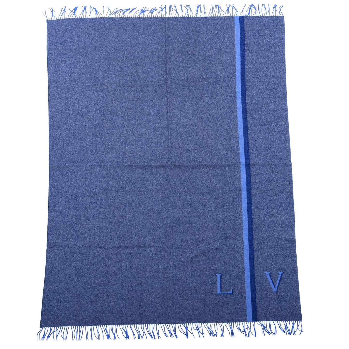 Wool Cashmere Classic Throw Navy