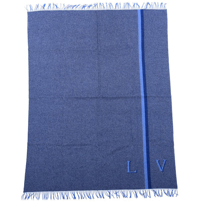 Louis Vuitton Wool Cashmere Classic Throw Navy 1 of 3