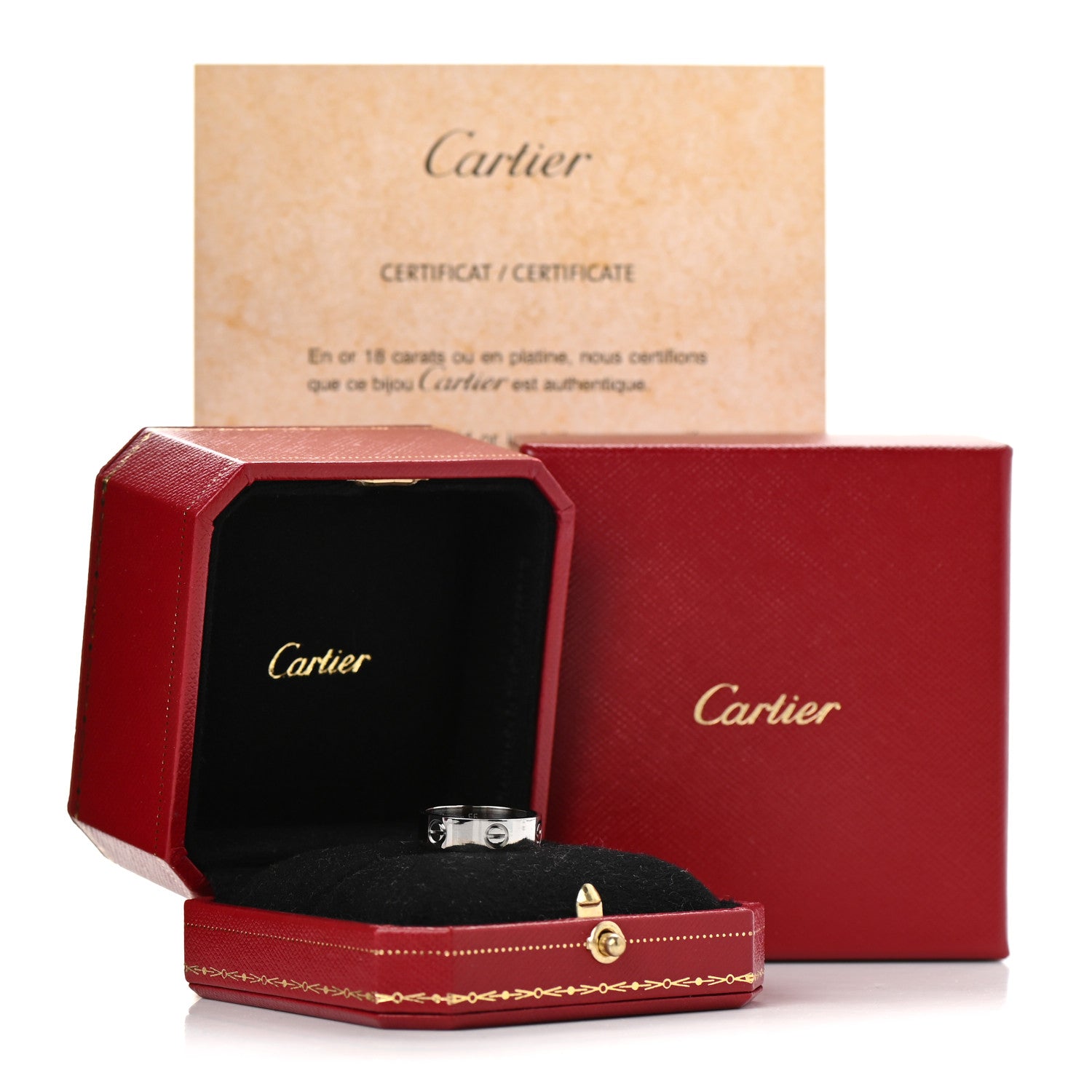 Cartier 18K White Gold 5.5mm LOVE Ring 55 7.25 5 of 5