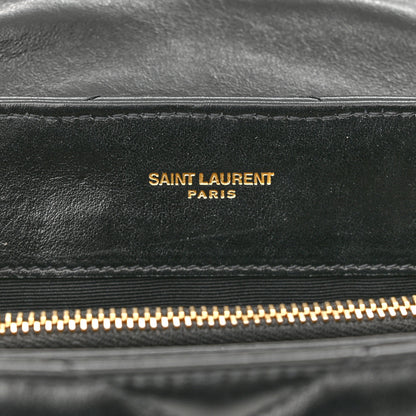 Saint Laurent Calfskin Y Quilted Monogram Small Loulou Chain Satchel Black 6 of 12
