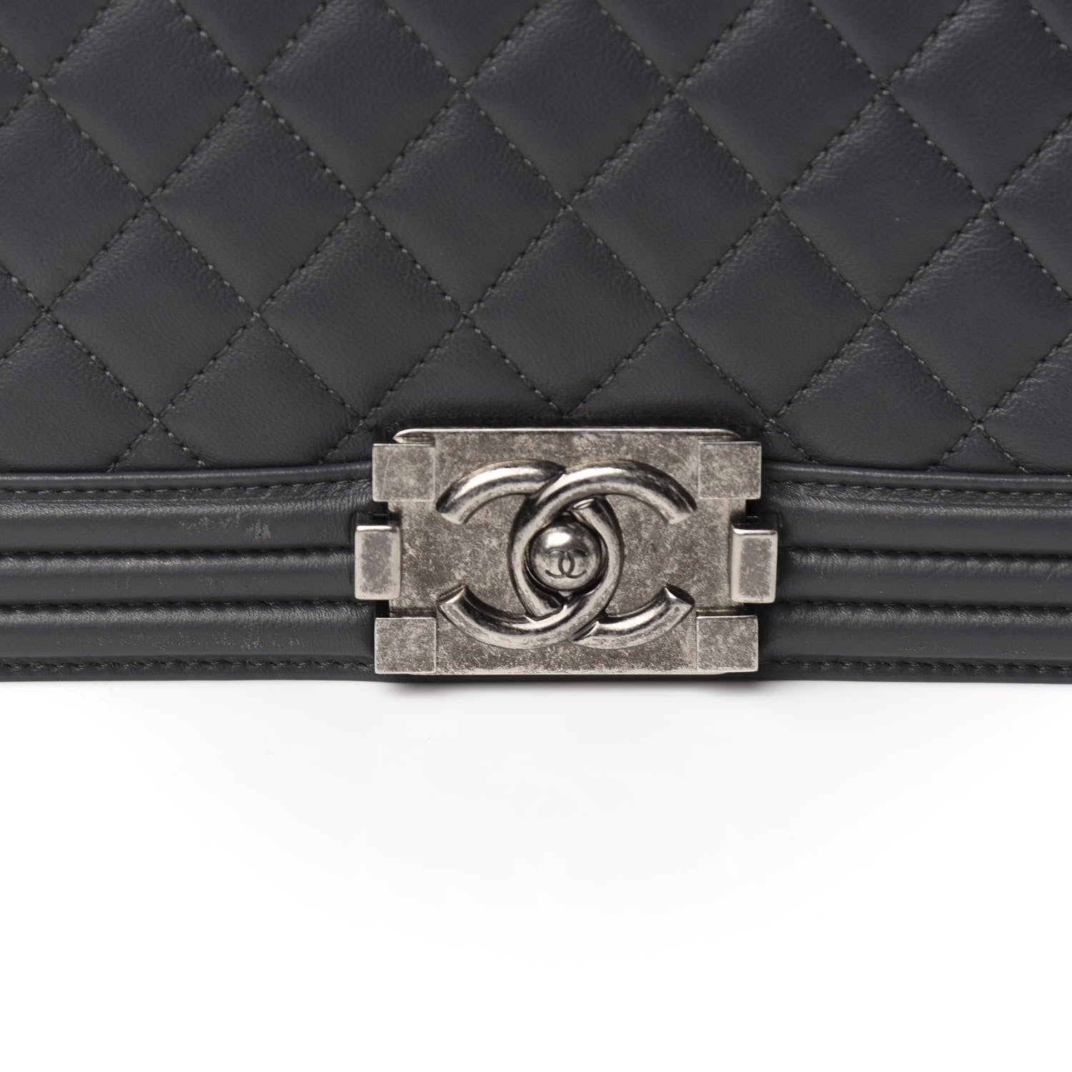 Chanel Lambskin Quilted Medium Boy Flap Dark Grey 8 of 8