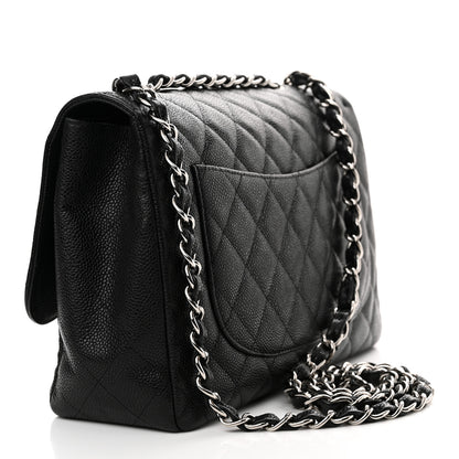 Chanel Caviar Quilted Jumbo Single Flap Black 3 of 17
