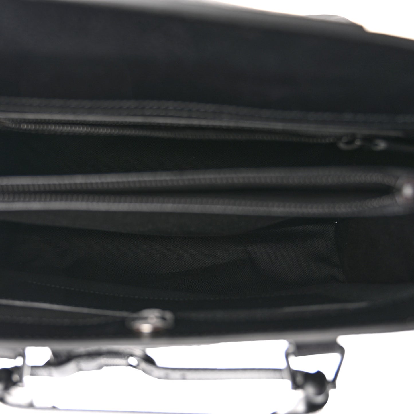 Textured Dollar Calfskin Web Monochrome Large Diana Tote Bag Black