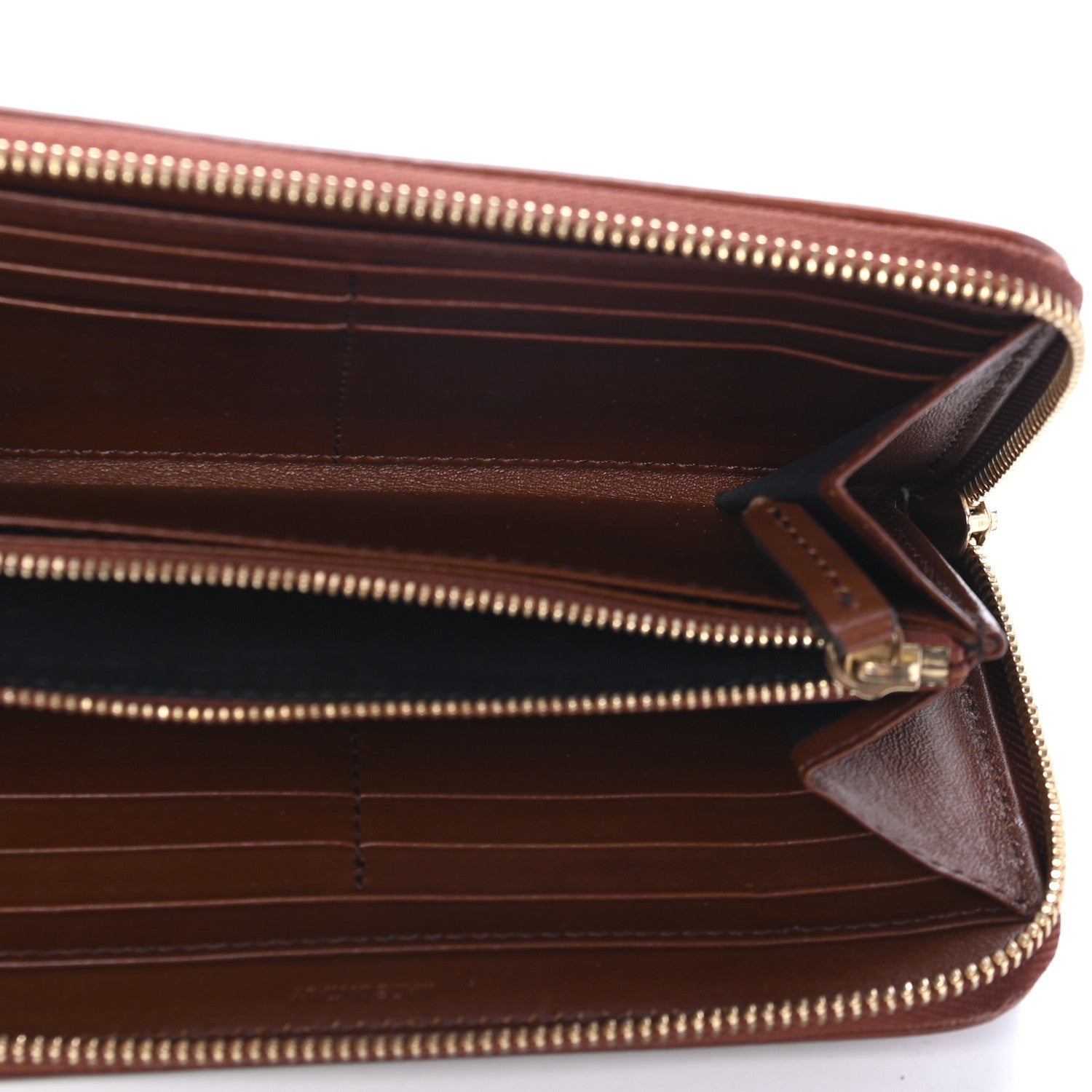 Burberry House Check Bridle Calfskin Ziggy Zip Around Wallet Dark Tan 4 of 4