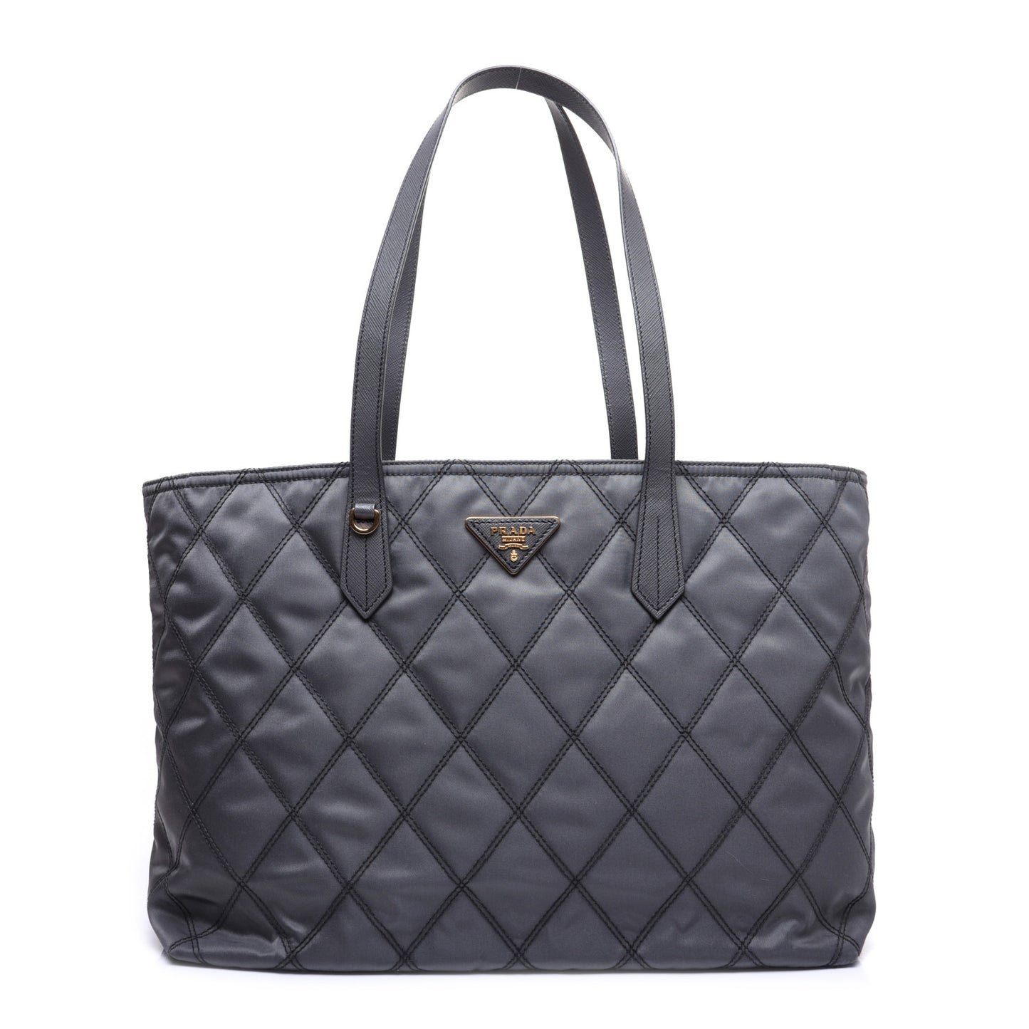 Nylon Tessuto Impuntu Quilted Shopper Tote Ardesia