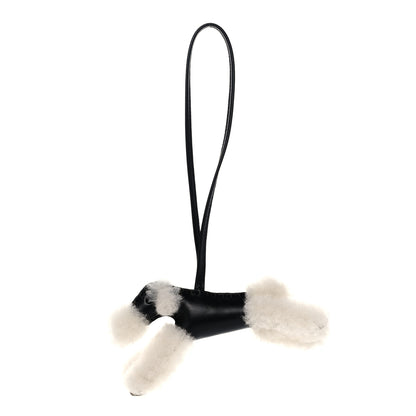 Hermes Milo Lambskin Shearling Budy Charm Black 1 of 5