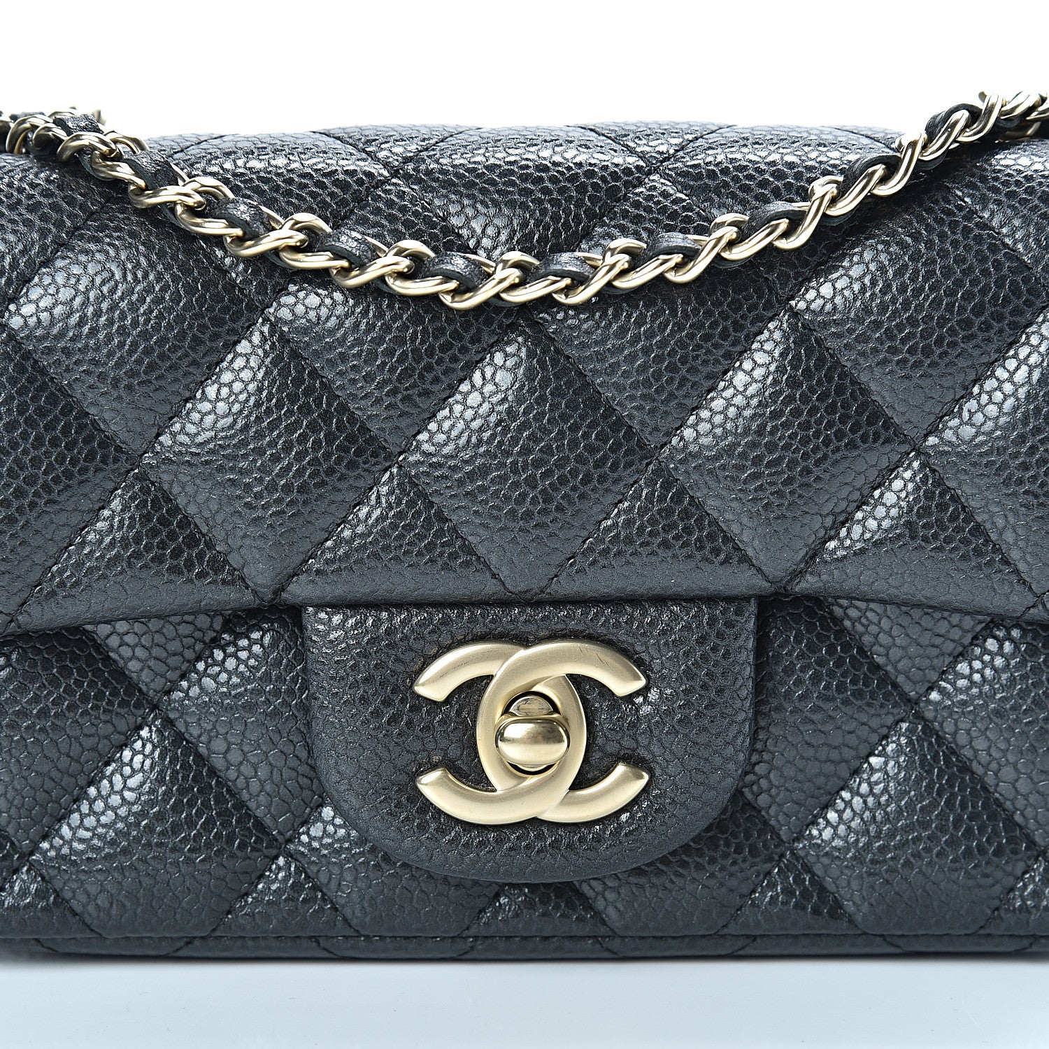 Chanel Metallic Caviar Quilted Extra Mini Flap Black 8 of 12