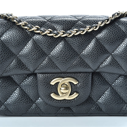 Chanel Metallic Caviar Quilted Extra Mini Flap Black 8 of 12