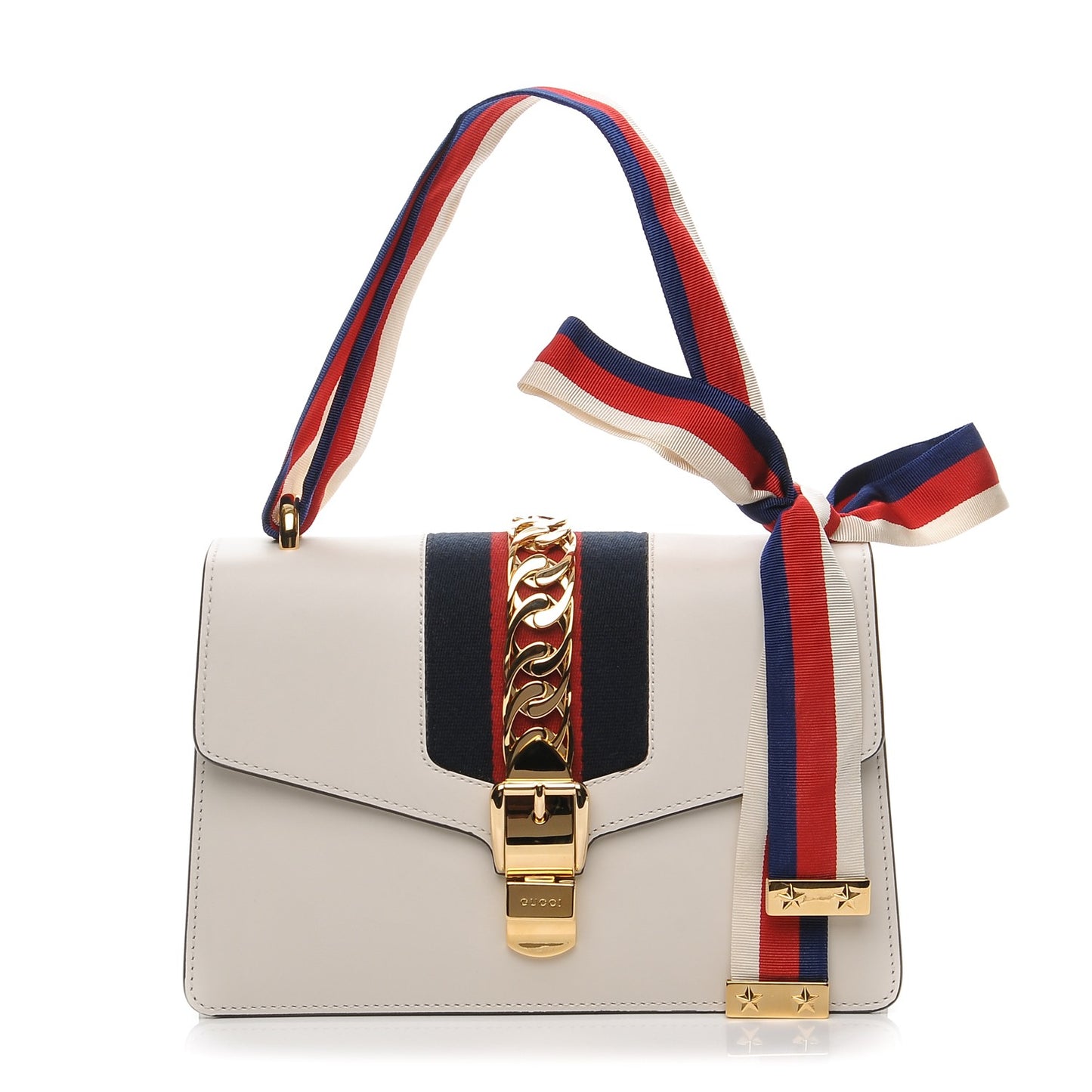 Calfskin Small Sylvie Shoulder Bag White