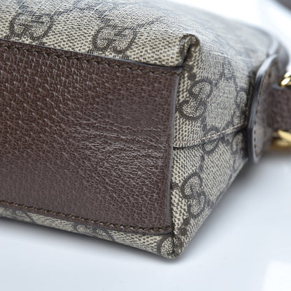 Gucci GG Supreme Monogram Textured Dollar Calfskin Web Small Ophidia Dome Shoulder Bag Beige Ebony New Acero 8 of 10